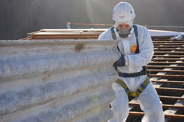 Safely remove asbestos roofing