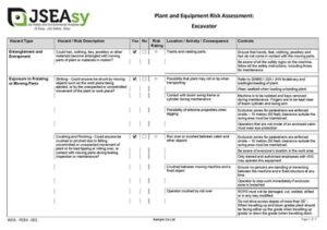 Plant and Equipment Risk Assessment
