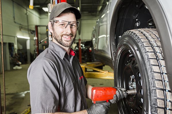 Changing tyres is a hazardous manual handling task.