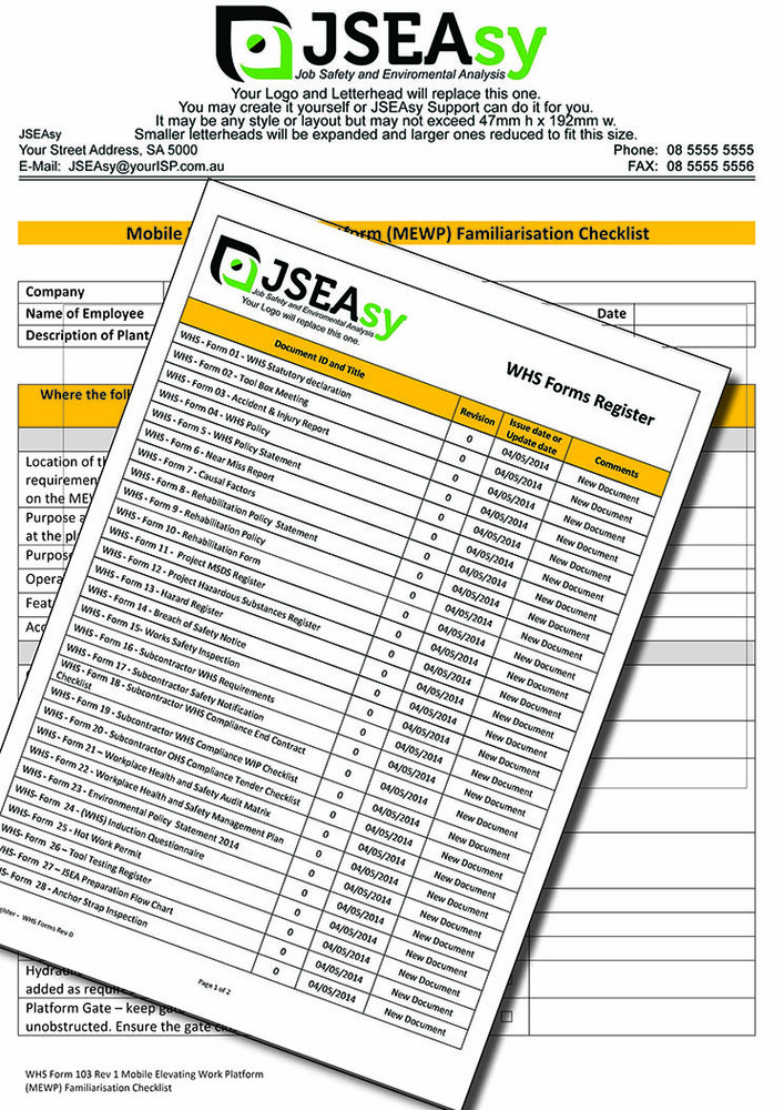 Mobile Elevating Work Platform (MEWP) Familiarisation Checklist Mobile Elevating Work Platform (MEWP) Familiarisation Checklist