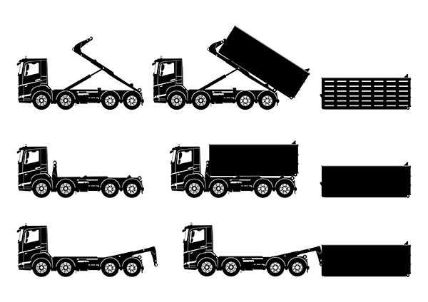 Hook-Lift Trucks/ roll on roll off bins Hook-Lift Trucks/ roll on roll off bins