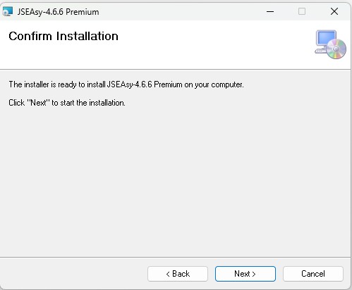 Confirm Installation of  the JSEAsy EHS Software