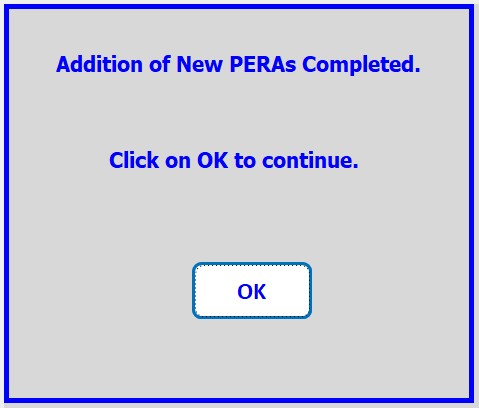 The addition of 22 New Plant and Equipment Risk Assessments is now complete. Click OK to go the next step.