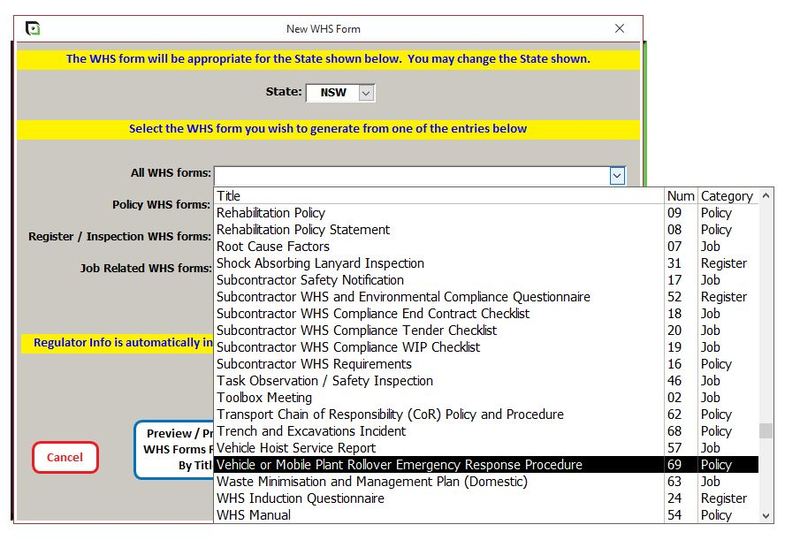 JSEAsy v4.4 Select an Existing WHS Form