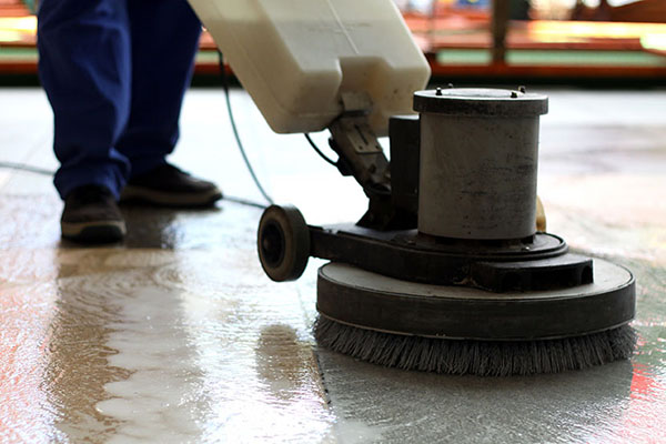 Wearing PPE is necessary when operating a walk-behind floor scrubber