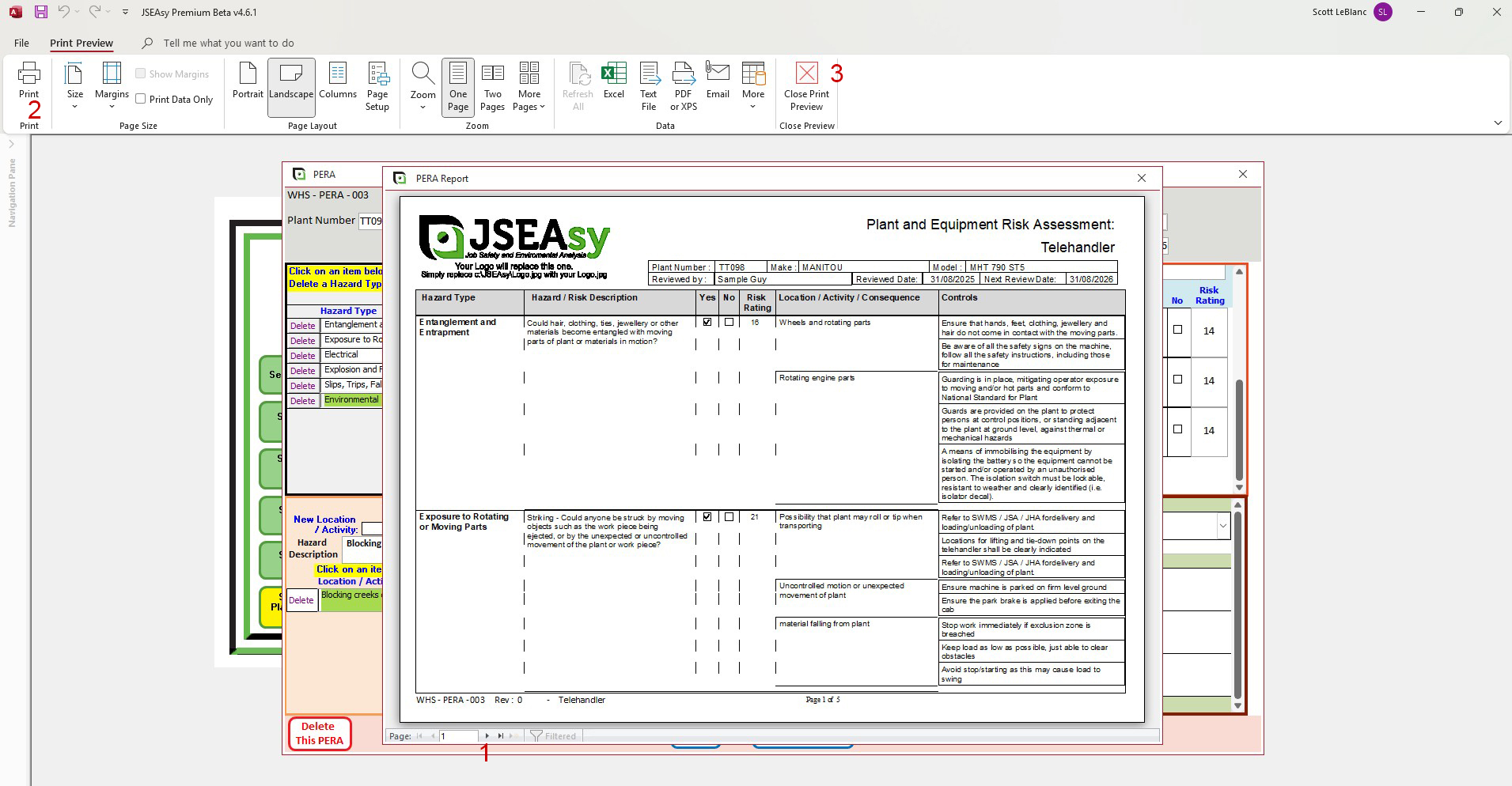 Preview the completed PERA Report