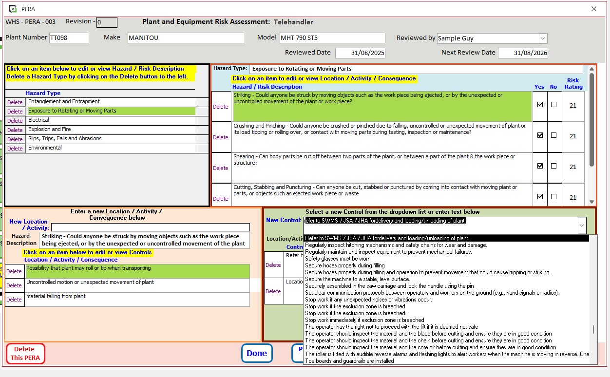 PERA_Hazard_Controls_List