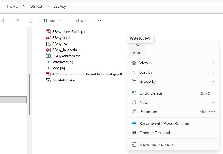 Paste the JSEAsy upgrade files into the folder Paste the JSEAsy upgrade files into the folder